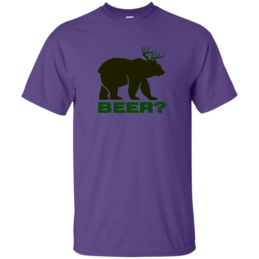 Bear Deer Bear Beer Funny T-shirt Purple
