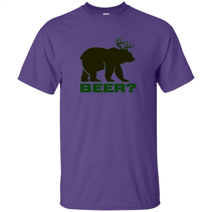 Bear Deer Bear Beer Funny T-shirt Purple