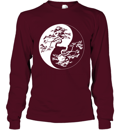 Yin Yang Tree Shirt Long Sleeve T-Shirt Long Sleeve T-Shirt Maroon