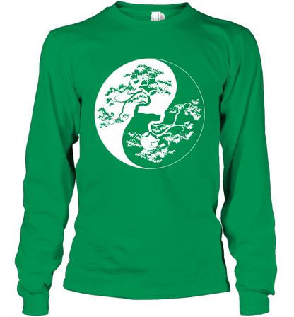Yin Yang Tree Shirt Long Sleeve T-Shirt Long Sleeve T-Shirt Irish Green