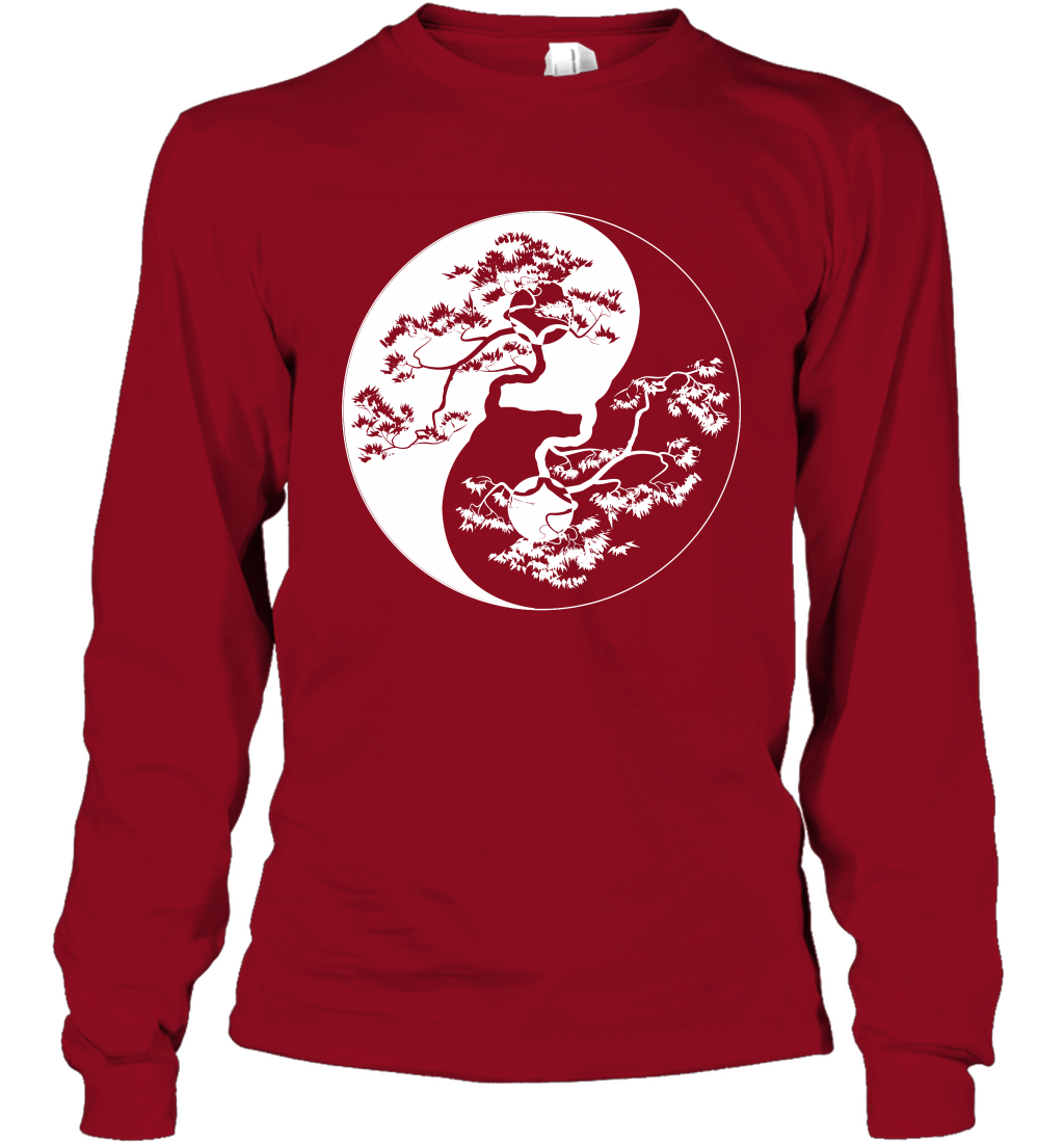 Yin Yang Tree Shirt Long Sleeve T-Shirt Long Sleeve T-Shirt Cardinal Red