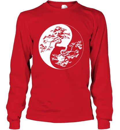 Yin Yang Tree Shirt Long Sleeve T-Shirt Long Sleeve T-Shirt Red