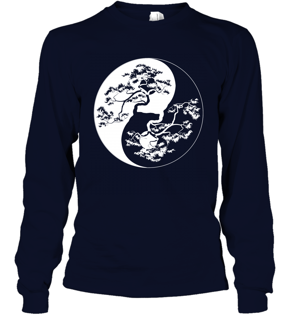 Yin Yang Tree Shirt Long Sleeve T-Shirt Long Sleeve T-Shirt Navy