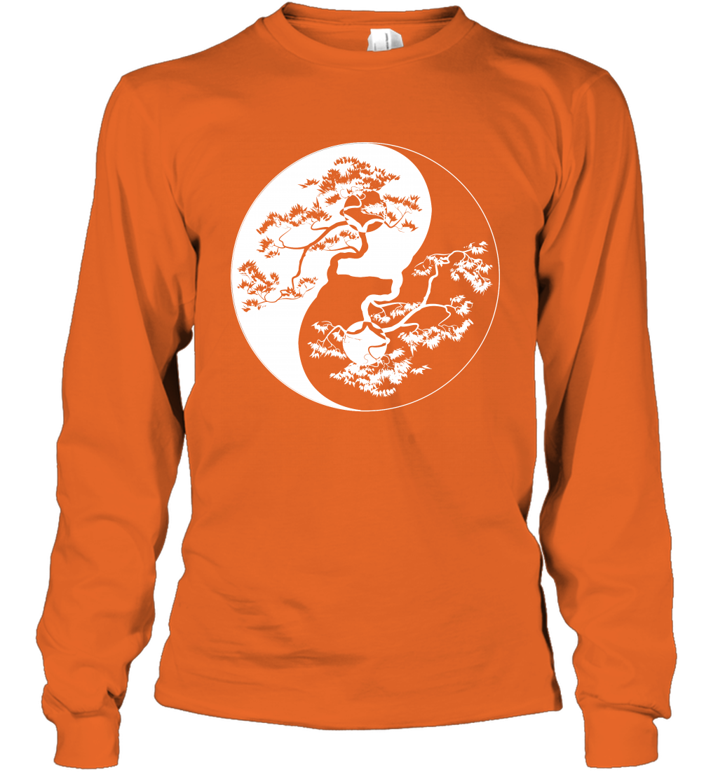 Yin Yang Tree Shirt Long Sleeve T-Shirt Long Sleeve T-Shirt Orange