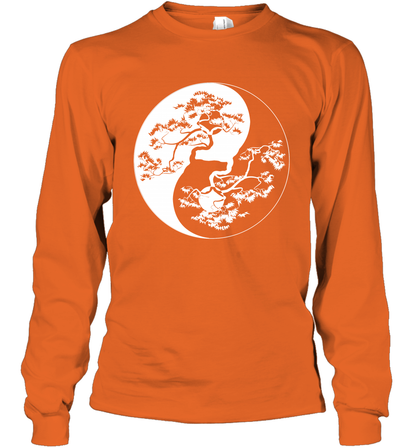 Yin Yang Tree Shirt Long Sleeve T-Shirt Long Sleeve T-Shirt Orange