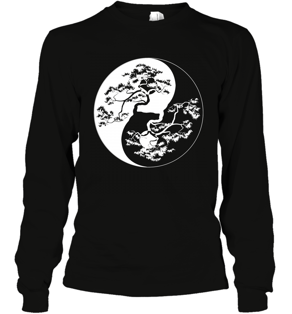 Yin Yang Tree Shirt Long Sleeve T-Shirt Long Sleeve T-Shirt Black