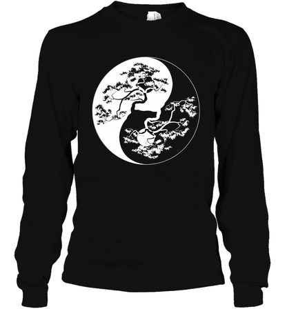 Yin Yang Tree Shirt Long Sleeve T-Shirt Long Sleeve T-Shirt Black
