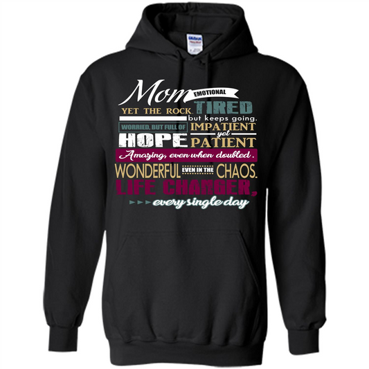 Mothers Day T-shirt Mom Emotional Yet The Rock Tired T-shirt Black