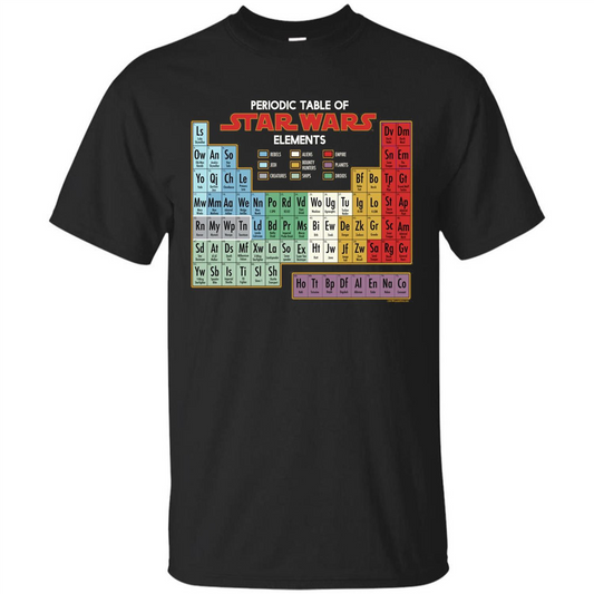 Movie T-shirt Periodic Table of Elements Graphic T-Shirt Black