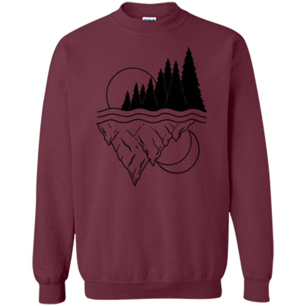 Nature Merged Moon And Sun T-shirt Maroon
