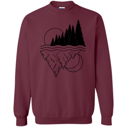 Nature Merged Moon And Sun T-shirt Maroon