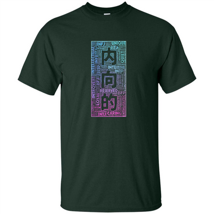 Japanese Introvert T-Shirt With Kanji Text Forest Green