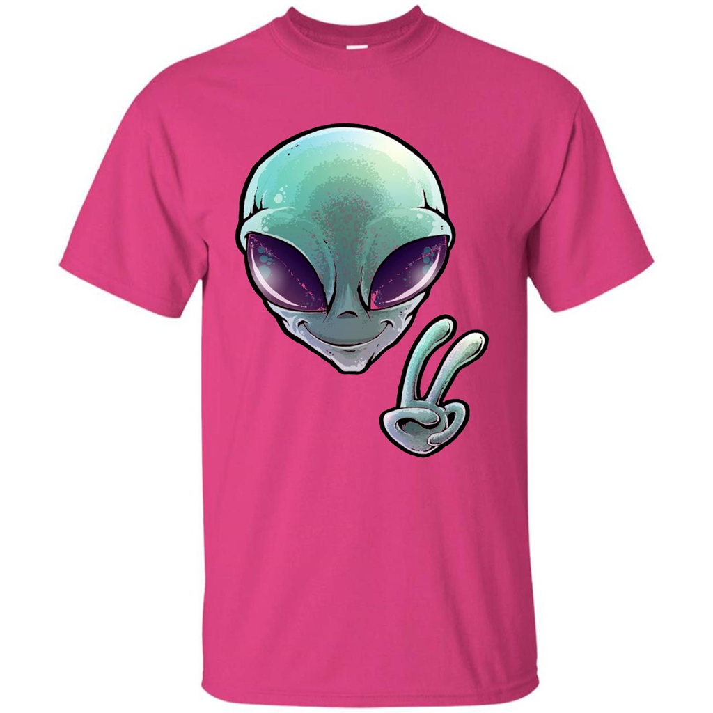 Peace Alien T-shirt Heliconia