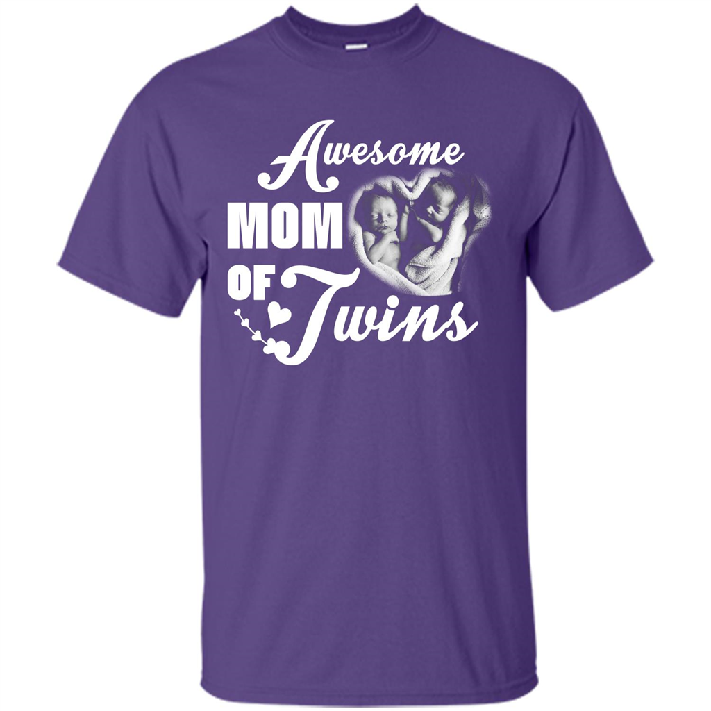 Mommy T-shirt Awesome Mom Of Twins Purple