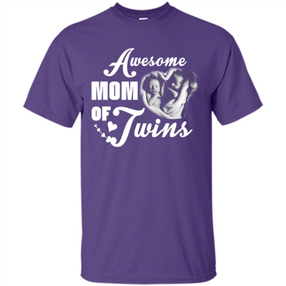 Mommy T-shirt Awesome Mom Of Twins Purple