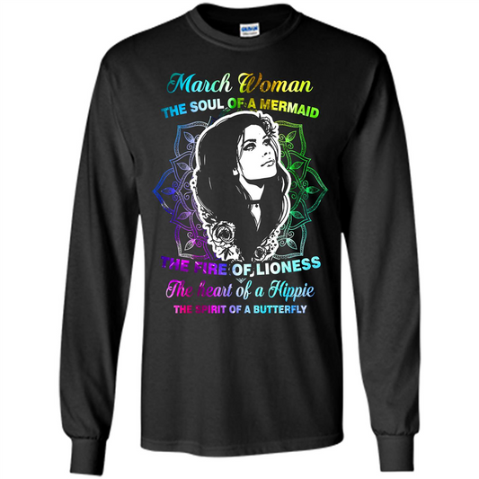 March Woman T-shirt The Heart Of A Hippie Black
