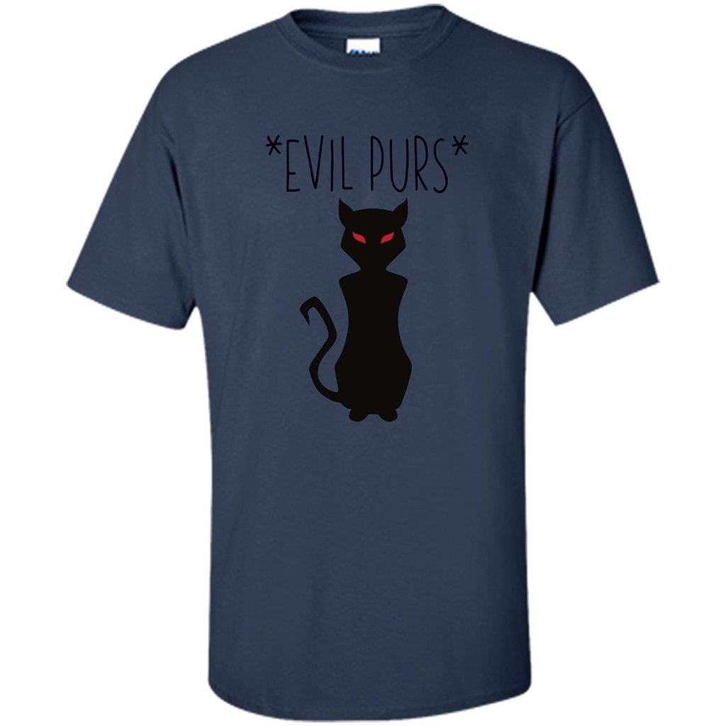 Halloween Black Cat T-shirt Evil Purs Mean Kitty Lovers Gift T-shirt Navy