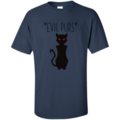 Halloween Black Cat T-shirt Evil Purs Mean Kitty Lovers Gift T-shirt Navy