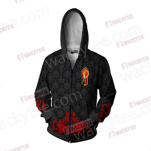 Brave Like A Gryffindor Harry Potter Wacky Style Zip Up Hoodie