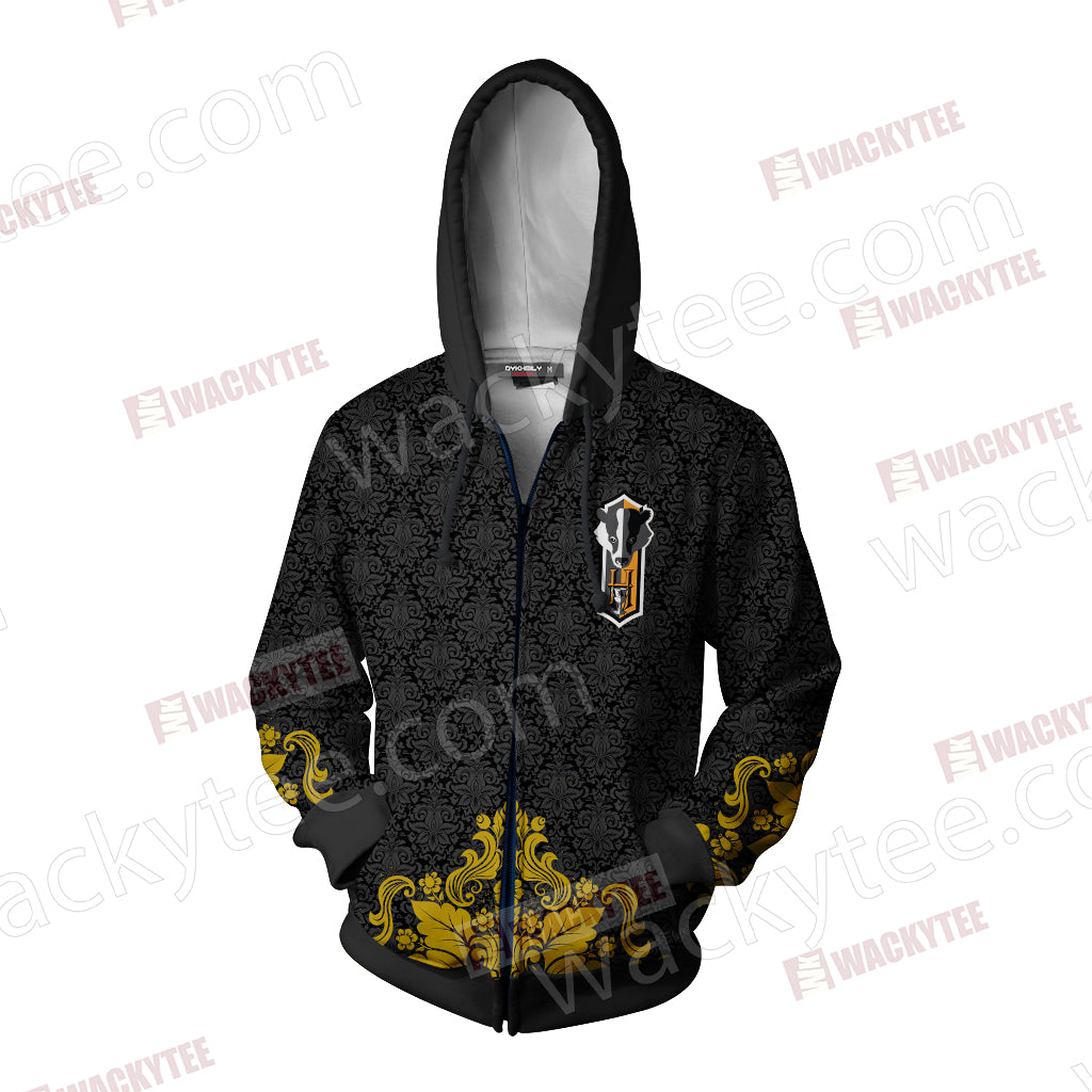 Loyal Like A Hufflepuff Harry Potter Wacky Style Zip Up Hoodie