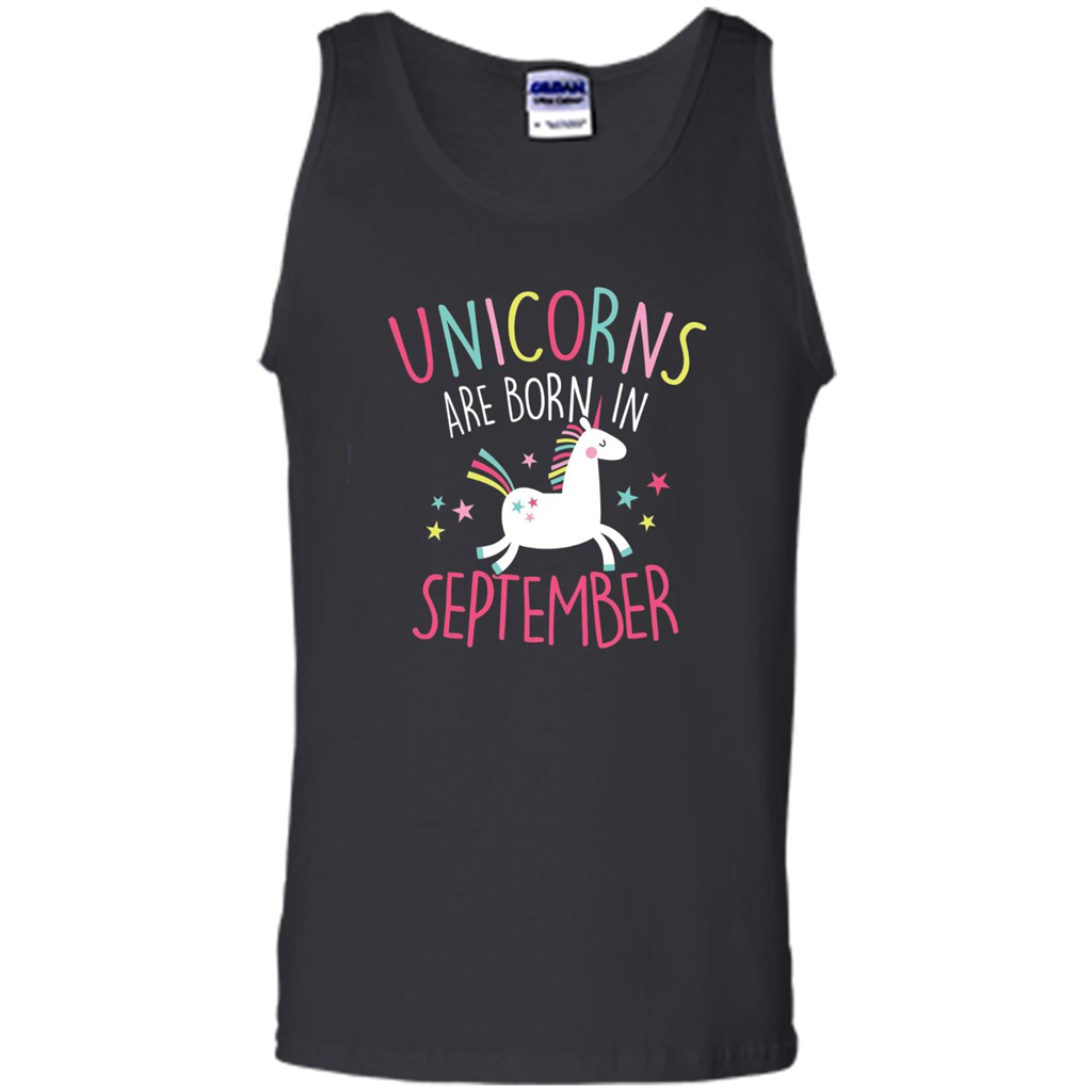 September Birthday T-Shirt Unicorns Are Born In September Black