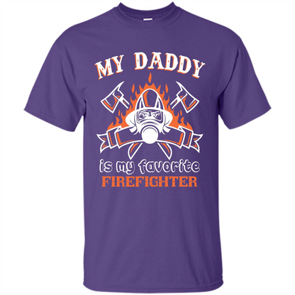 Firefighter daddy T-shirt My Daddy Is My Favorite Firefighter Purple