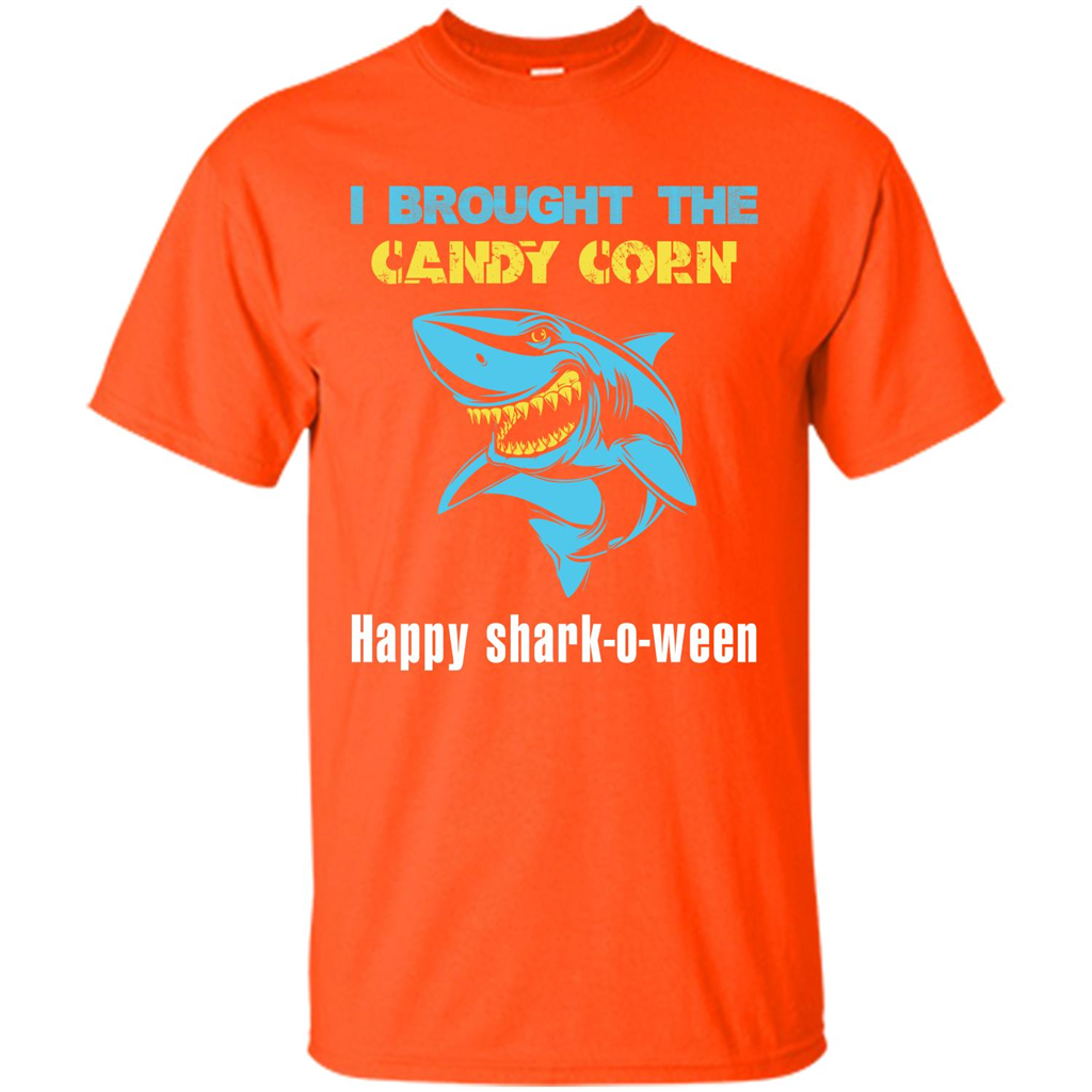 Shark T-shirt I Brought The Candy Corn Happy Shark-o-ween T-shirt Orange