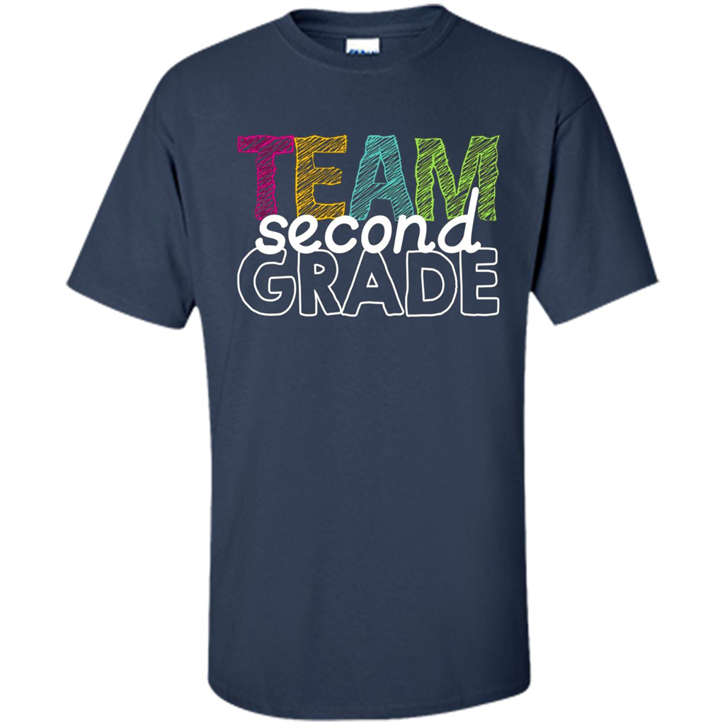 Team Second Grade Teacher T-Shirt Navy