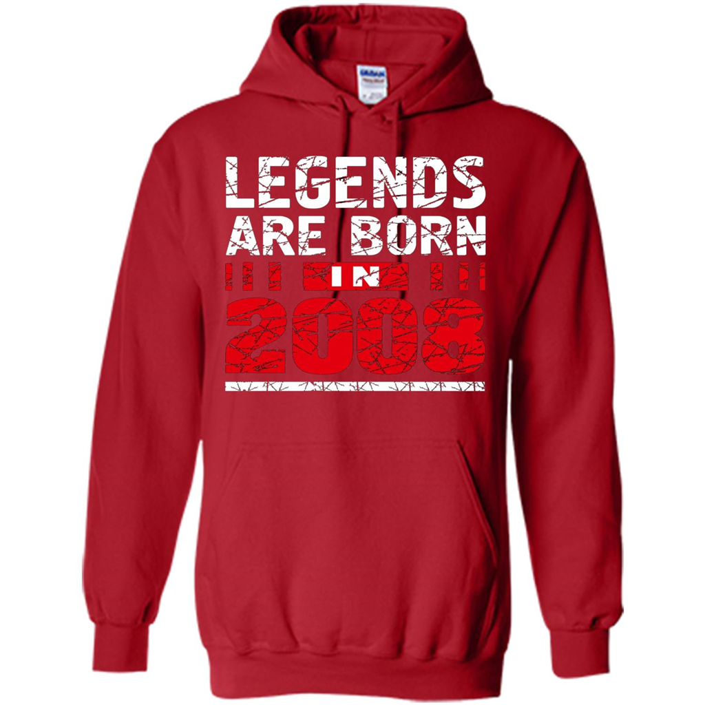 Birthday Gift T-shirt Legends Are Born In 2008 T-shirt Red