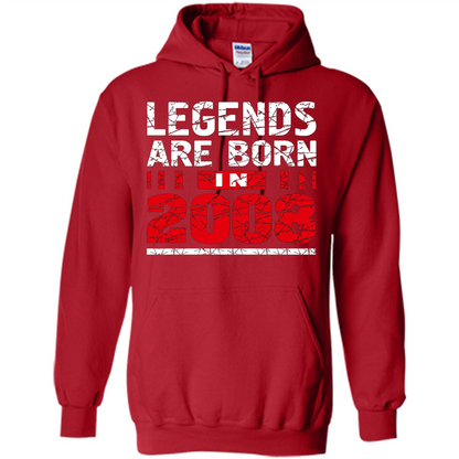 Birthday Gift T-shirt Legends Are Born In 2008 T-shirt Red