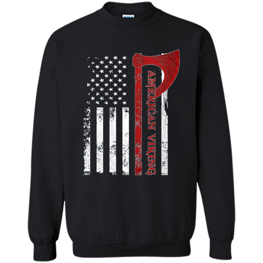American Viking Flag Shirt Patriotic American T-shirt Black