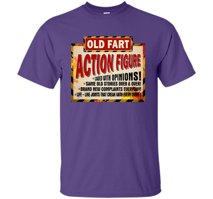 Old Fart Life Sized Action Figure T-shirt Purple