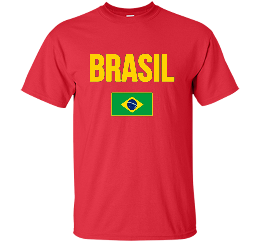 BRASIL T-shirt Brazilian National Country Flag Tee Camiseta cool shirt Red