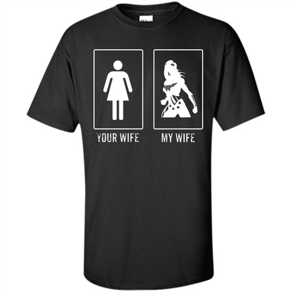 Superhero T-shirt Your Wife My Wife Black