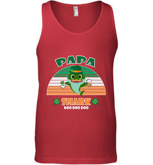 Irish Papa Shark Saint Patricks Day Family ShirtCanvas Unisex Ringspun Tank