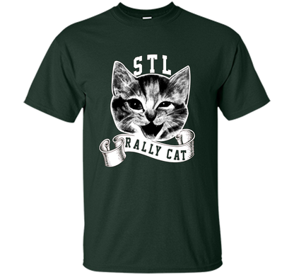 Cat Lover T-shirt Saint Louis Rally Cat T-shirt Forest Green