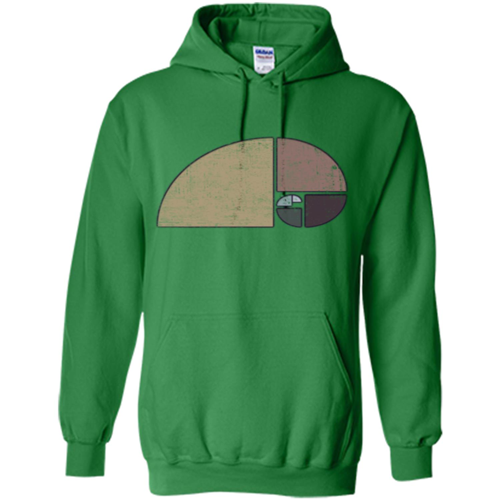 Distressed Geometric Fibonacci Spiral T-sihrt Irish Green