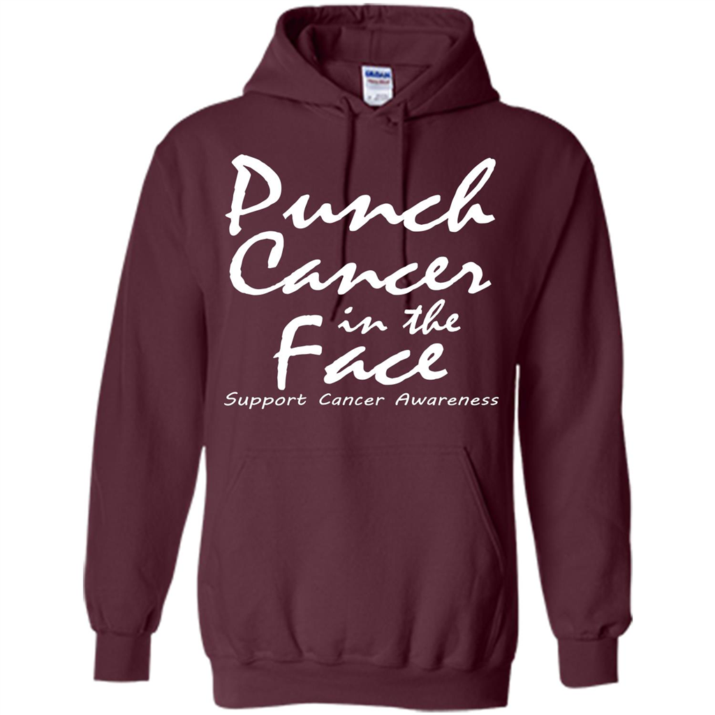 Support Cancer Awareness In The Face T-shirt Maroon