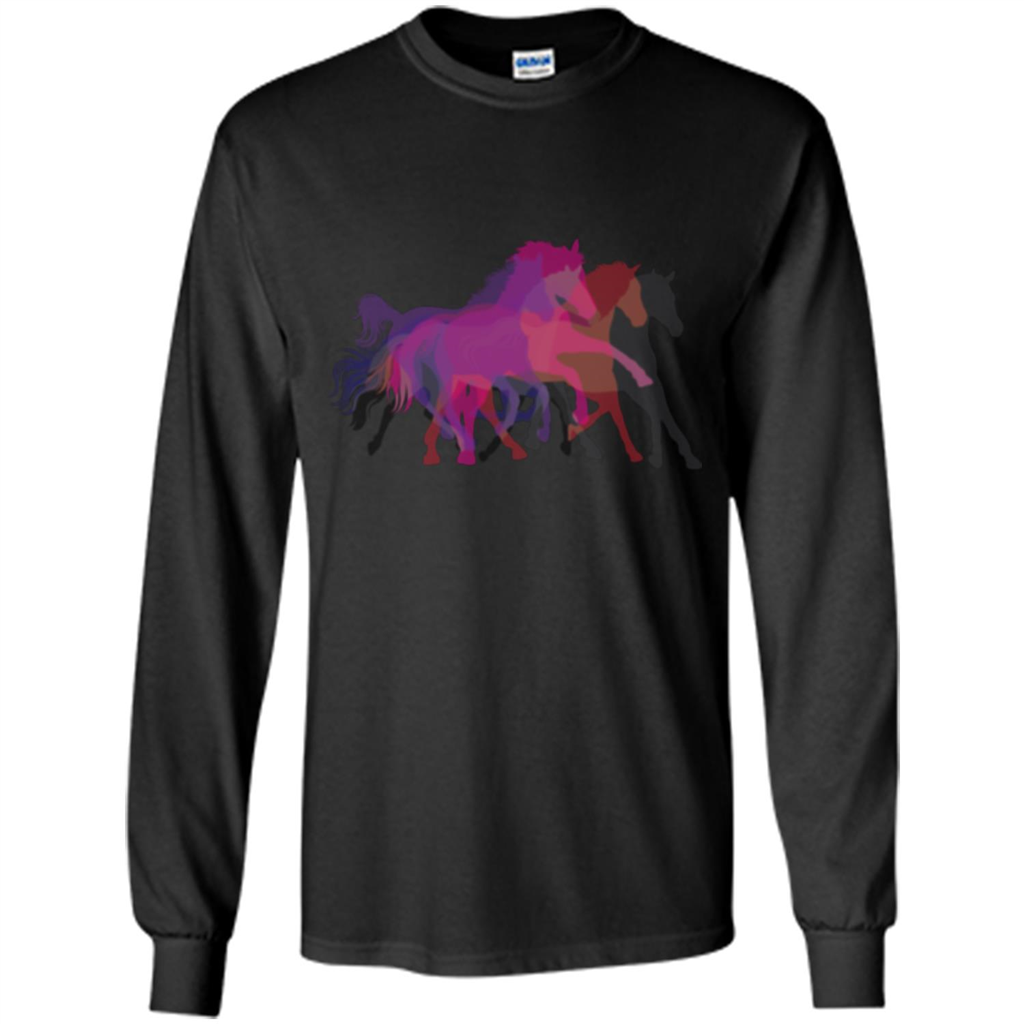 Beautiful Shadow Horses T-shirt Black