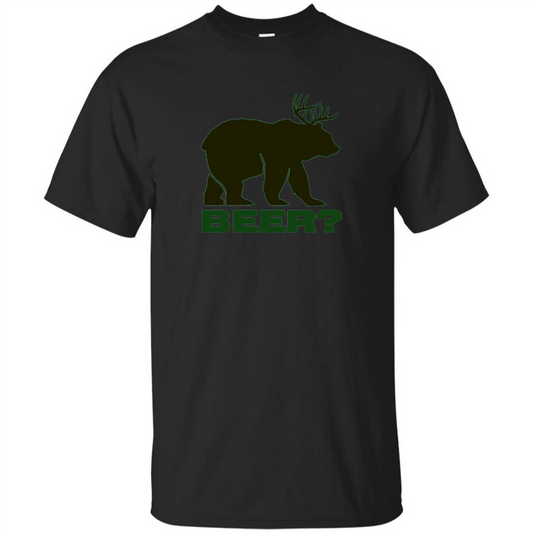 Bear Deer Bear Beer Funny T-shirt Black