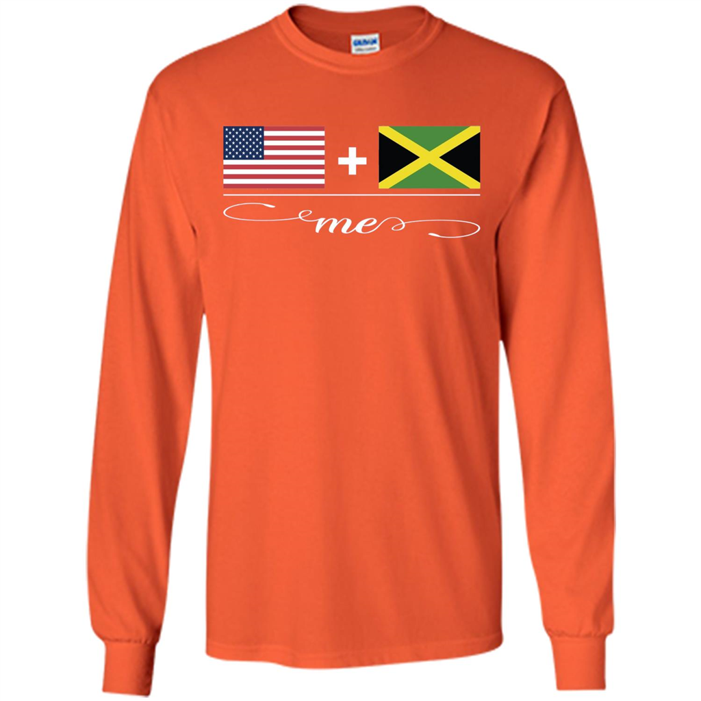 American + Jamaican = Me USA and Jamaica Flags T-shirt Orange