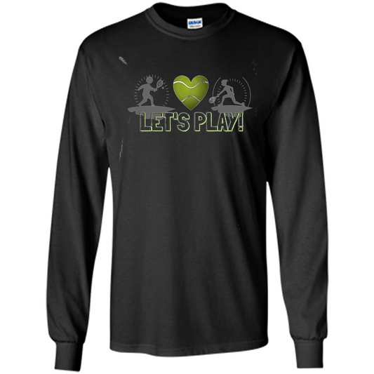 Funny Tennis T-shirt Let's Play Tennis T-shirt Black