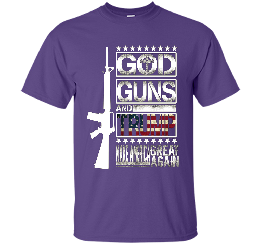 GOD Guns &amp; Trump 2nd Amendment T-Shirt shirt Purple
