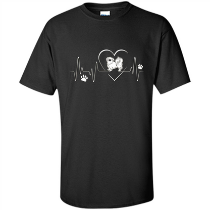 Pekehund T-shirt Pekehund Heart Beat T-shirt Black