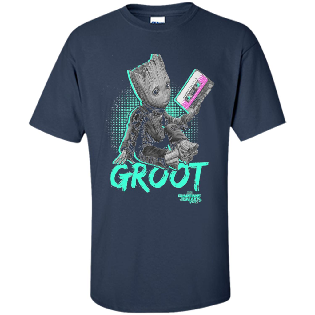 Groot Guardians of Galaxy 2 Mix Tape Graphic T-Shirt Navy