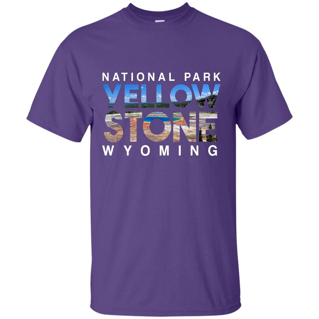National Park Yellowstone Yellow Stone Photo Wyoming T-shirt Purple