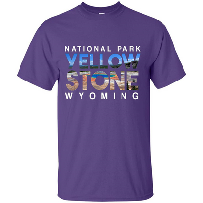 National Park Yellowstone Yellow Stone Photo Wyoming T-shirt Purple
