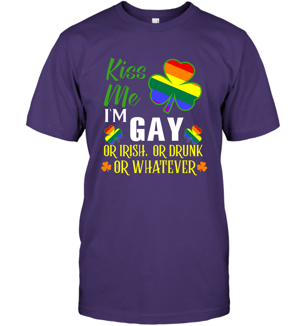 Kiss Me I'm Gay Or Irish Or Drunk Or Whatever Lgbt Shirt T-Shirt Purple