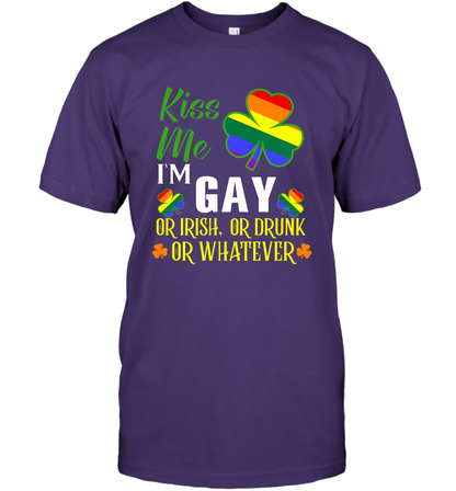 Kiss Me I'm Gay Or Irish Or Drunk Or Whatever Lgbt Shirt T-Shirt Purple