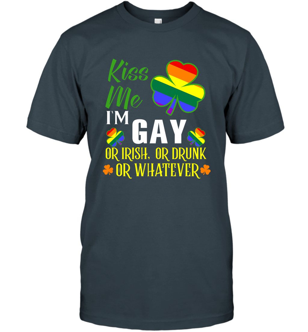 Kiss Me I'm Gay Or Irish Or Drunk Or Whatever Lgbt Shirt T-Shirt Charcoal
